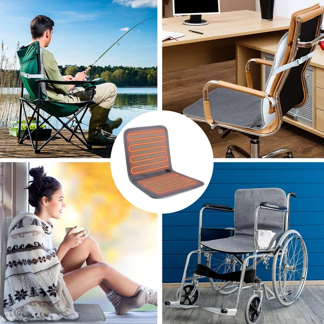 Alt view image 6 of 6 - Rossesay 2 USB Portable Heated Seat Cushion 17.7"x17.7" Gray 3 Mode Stadium