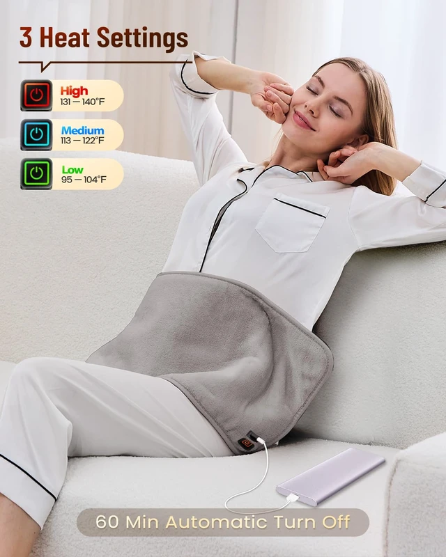 Alt view image 3 of 7 - USB Heating Pad 18"x 14", 5V/2A Portable Heating Pad for Travel