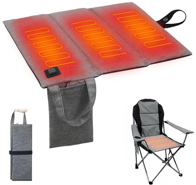 Main image of Portable Heated Seat Cushion 3-Level Foldable USB Heating Heated Stadium Seats for Bleachers Outdoor Camping Hiking, 17x16in, Battery Not Included