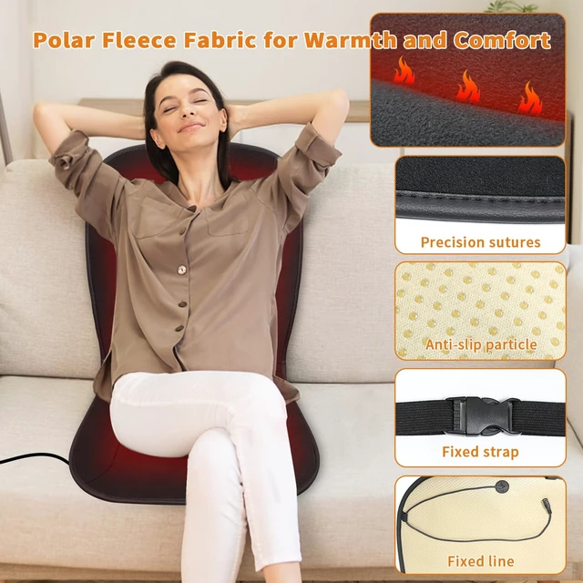 Alt view image 3 of 7 - MAXCOM Heated Seat Cushion for Office Chair-Heating Pad for Back Lumbar Hip Thigh with 7 Temp Levels & Auto Shutoff
