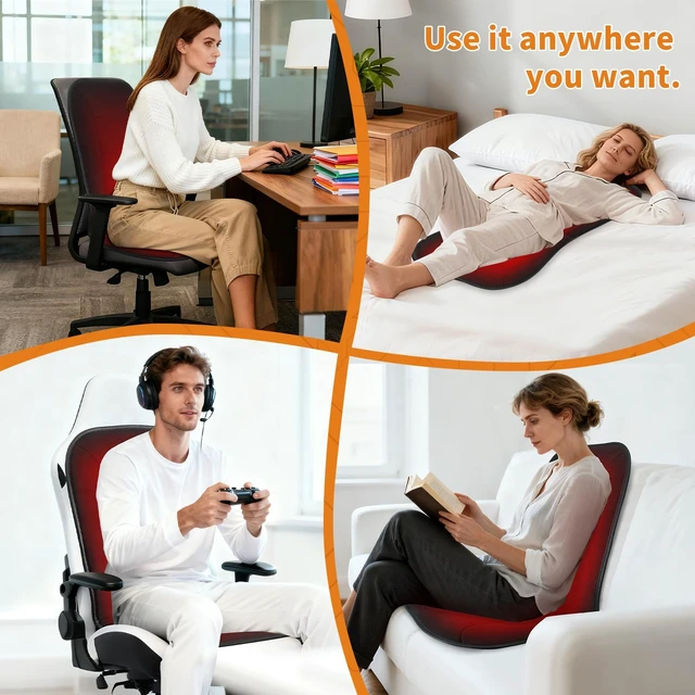 Alt view image 6 of 7 - MAXCOM Heated Seat Cushion for Office Chair-Heating Pad for Back Lumbar Hip Thigh with 7 Temp Levels & Auto Shutoff