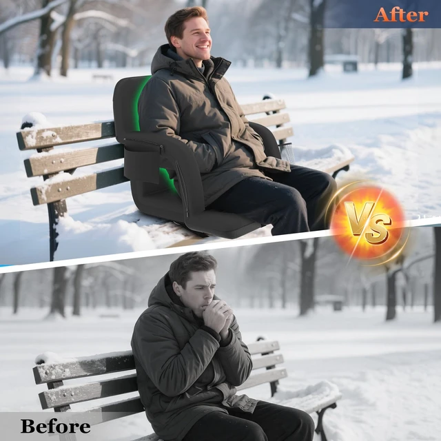 Alt view image 5 of 7 - Seeutek 25" Heated Stadium Seats with Back Support, 2.5 Thick Cushion, 1PC