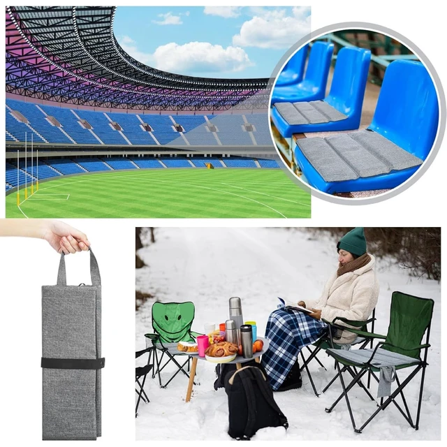 Alt view image 5 of 6 - Portable Heated Seat Cushion 3-Level Foldable USB Heating Heated Stadium Seats for Bleachers Outdoor Camping Hiking, 17x16in, Battery Not Included