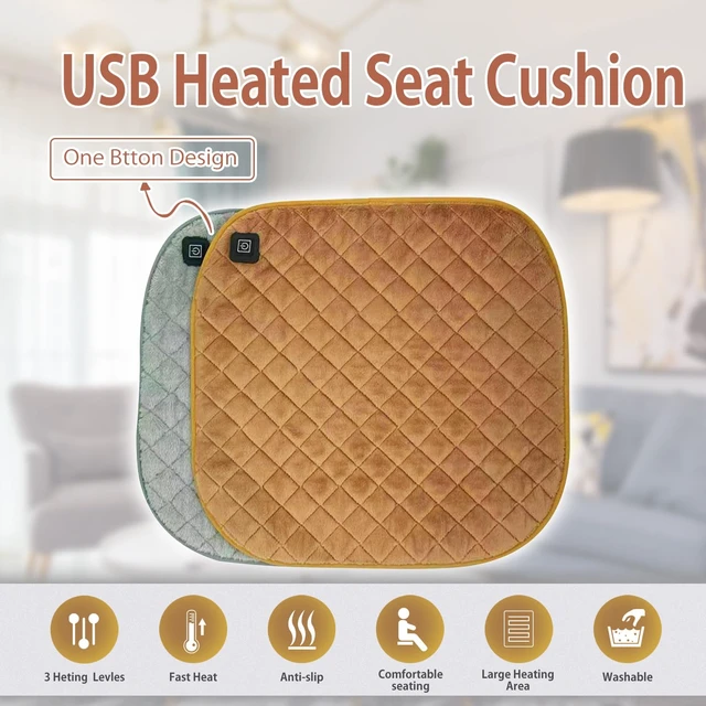 Alt view image 2 of 5 - Woolala Portable Electric Heating Pad for Office Chair USB Large Size