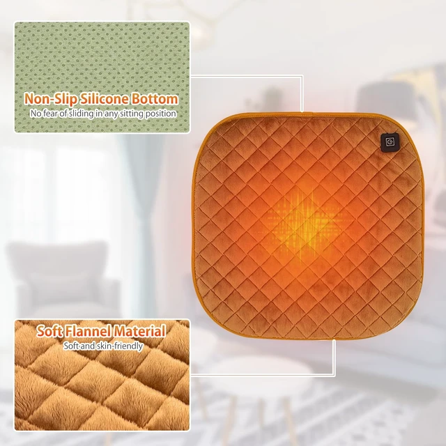 Alt view image 4 of 5 - Woolala Portable Electric Heating Pad for Office Chair USB Large Size