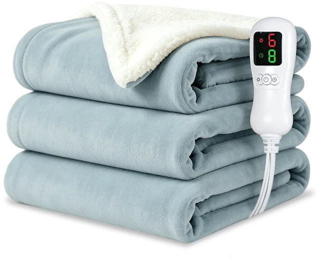 Main image of Electric Blanket Throw Size 50"x60",Heating Blanket, Soft Flannel Heated Blanket, 9 Heating Levels,1-9 Hours Auto Off, Fast Heating, Overheat Protection, Machine Washable,Gifts for Woman,Gray