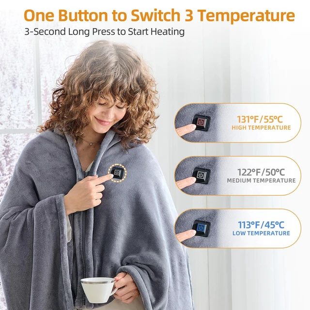 Alt view image 2 of 7 - USB Portable Heated Electric Blanket - Cordless Heated Shawl for Outdoor