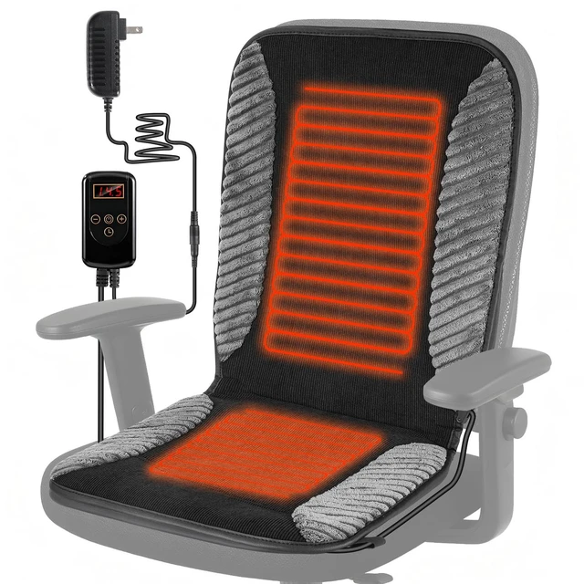 Main image of Heated Seat Cushion for Office Chair Back and Seat Warmer Pad with 110V Adapter