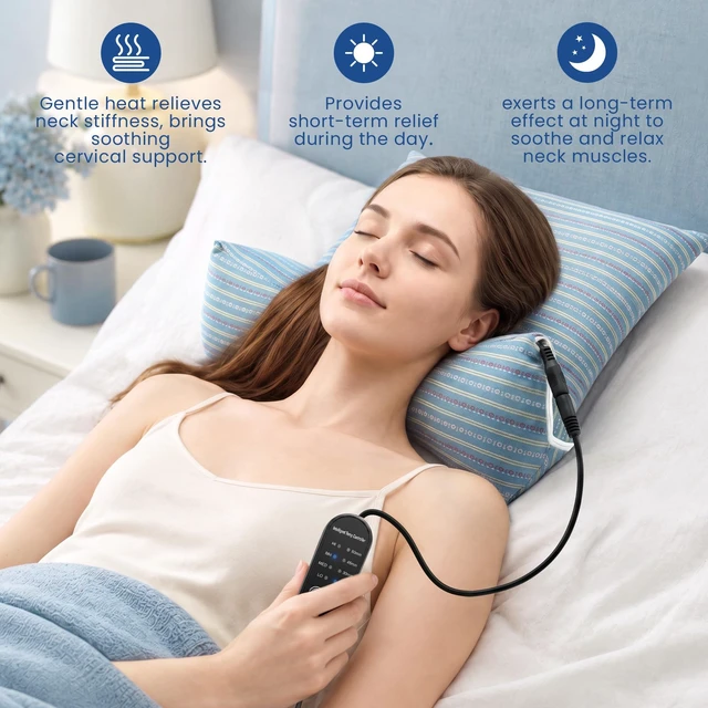 Alt view image 2 of 7 - Heated Buckwheat Pillow for Back Support, Adjustable Buckwheat Filling, Triangle & Square Design for Bed, Sofa, Office Chair and Relaxation