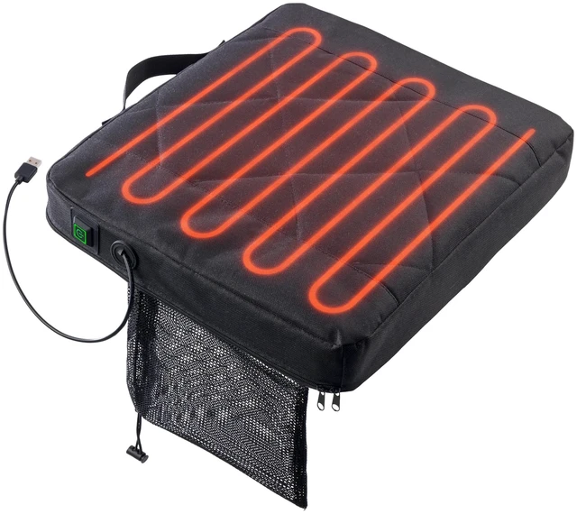 Main image of Wakeman Outdoors Heated Seat Cushion for Stadium or Camping, Black, 15x13