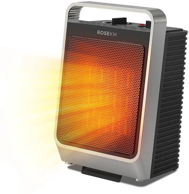 Main image of ROSEKM Portable Space Heater for Indoor Use, 1500W with Thermostat, Silver