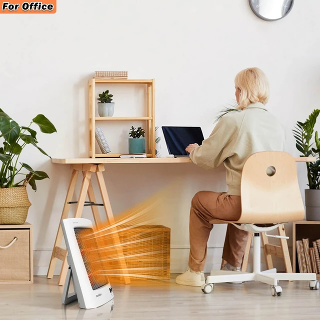 Alt view image 4 of 7 - Radiant Space Heater, Portable Electric Heater, Infrared Heaters for Indoor Use, Halogen Heater for Garage Office, Foldable Holder, Overheat and Tip-over Protection, ETL Listed