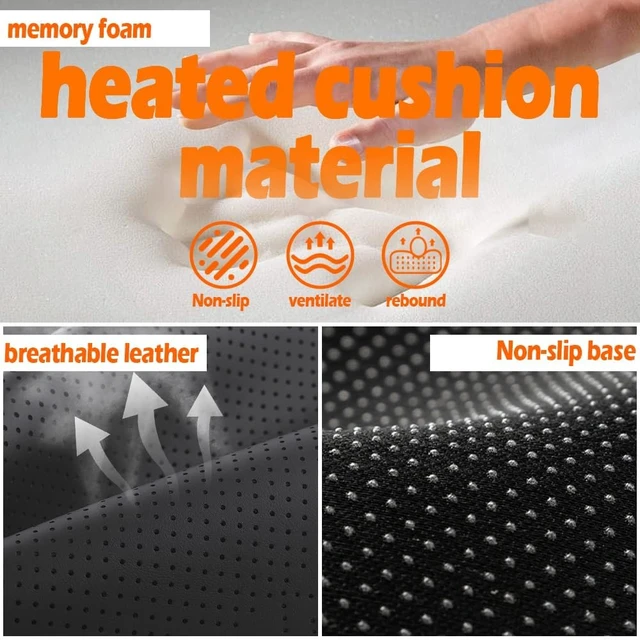 Alt view image 6 of 7 - USB Heated Seat Cushion Battery Heated Outdoor Chair Cushion Heated Seat Pad for Camping Stadium Office Wheelchair or Home (Battery Not Included) (Black)