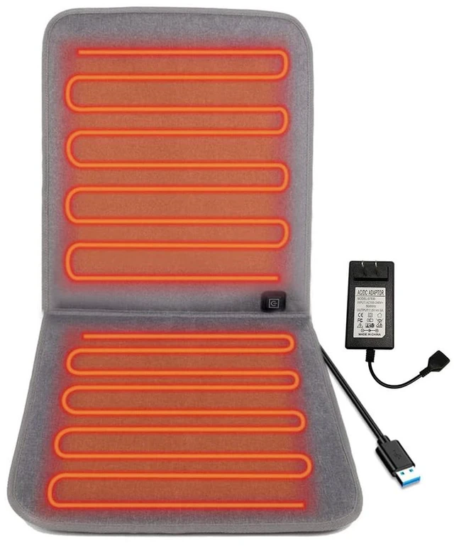 Main image of WOOLALA USB Heated Seat Cushion for Office Chair, Large Heating Area Cover