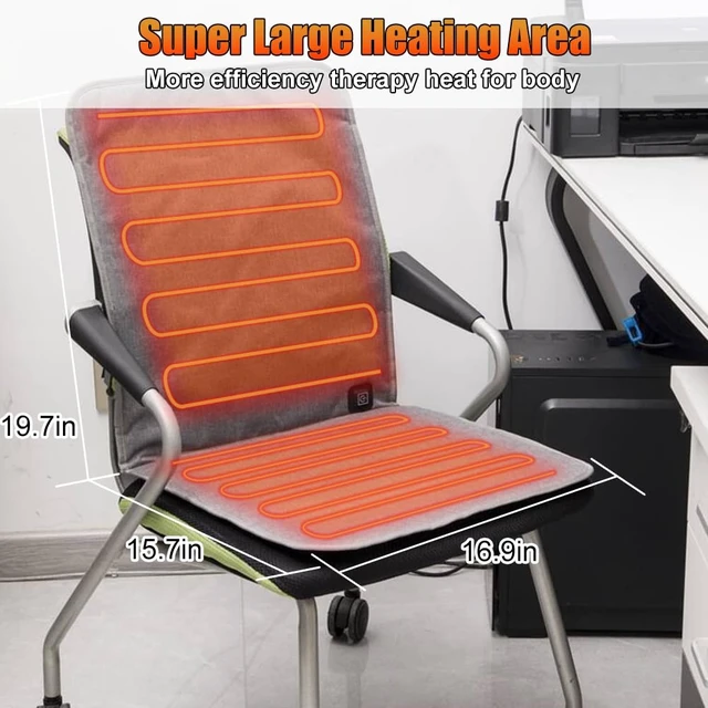 Alt view image 2 of 6 - WOOLALA USB Heated Seat Cushion for Office Chair, Large Heating Area Cover