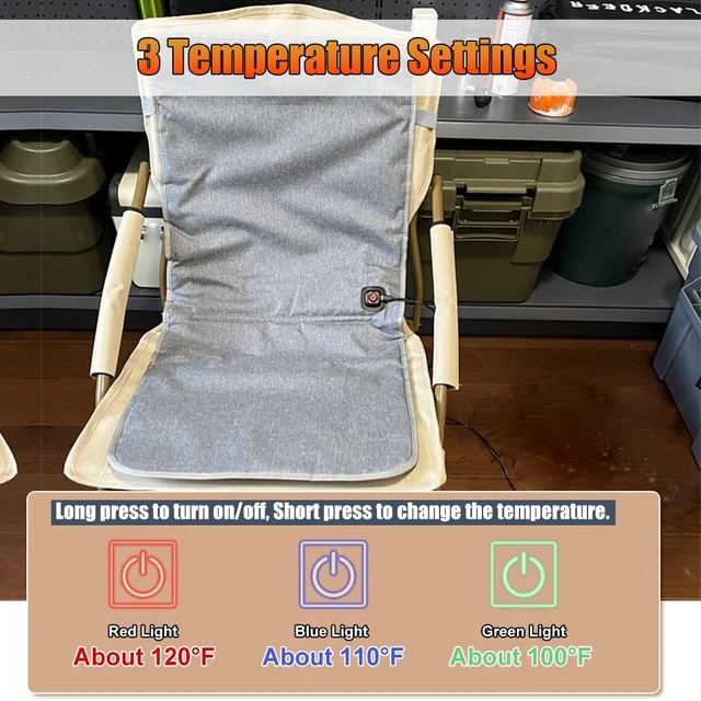 Alt view image 3 of 6 - WOOLALA USB Heated Seat Cushion for Office Chair, Large Heating Area Cover