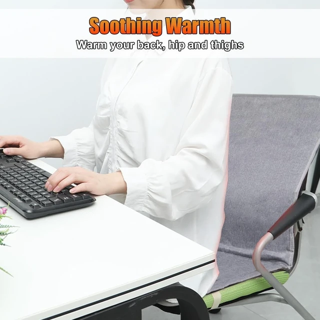 Alt view image 5 of 6 - WOOLALA USB Heated Seat Cushion for Office Chair, Large Heating Area Cover