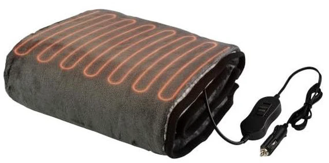 Main image of Stalwart Heated Car Blanket - 12V Heated Blanket for Car, Truck, RV or Camping - 59x43 Portable Electric Travel Throw - 2 Heat Levels - Tailgating Essentials (Gray)