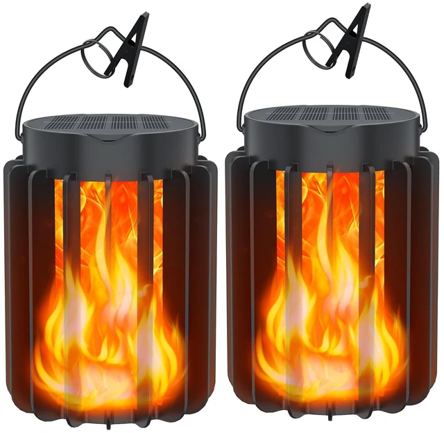 Main image of Solar Lanterns Outdoor Lights 2 Pack, Upgraded Flickering Flames