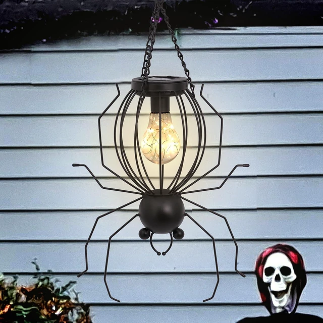 Main image of 20 Inch Halloween Spider Solar Outdoor Lanterns, Metal Waterproof Hanging LED Lights for Outside Yard Garden Patio Pathway Tree.