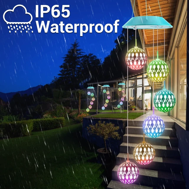 Alt view image 4 of 7 - Solar Wind Chimes Outdoor,Color Changing Moroccan Ball Gift for Mom Grandma
