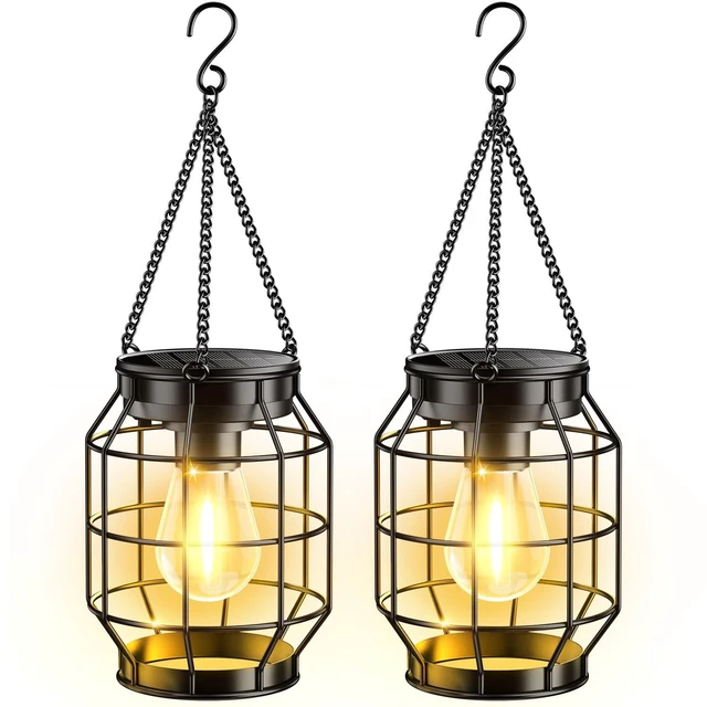 Main image of KOOPER Solar Lanterns Outdoor Waterproof, Upgraded Metal Hanging Solar Lights Outdoor Decorative, Brighter Outdoor Hanging Lantern for Yard Patio Pathway Porch Garden Decor, Gift for Women Mom 2 Pack