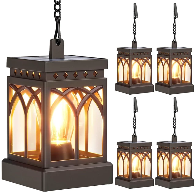 Main image of KOOPER 4 Pack Solar Lanterns Outdoor Waterproof, Brighter Hanging Solar Lantern Lights for Outside, Auto ON/Off Lanterns Decorative Outdoor for Garden Table Yard Path Tree Patio Lawn Decor, Gifts