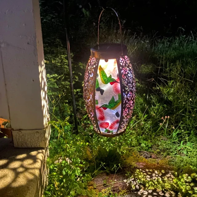 Alt view image 3 of 7 - Hanging Solar Lantern Waterproof Garden Light Hummingbird-New