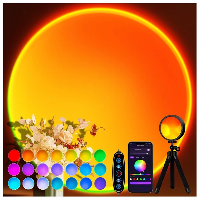 Main image of Sunset Lamp, Sun Light Projector for Aesthetic Room Decor,RGB Color Changing Night Light Mood Lighting for Bedroom,Gifts for Girl Kid Adults, 360°Rotation LED Light for Party TikTok Live Photography