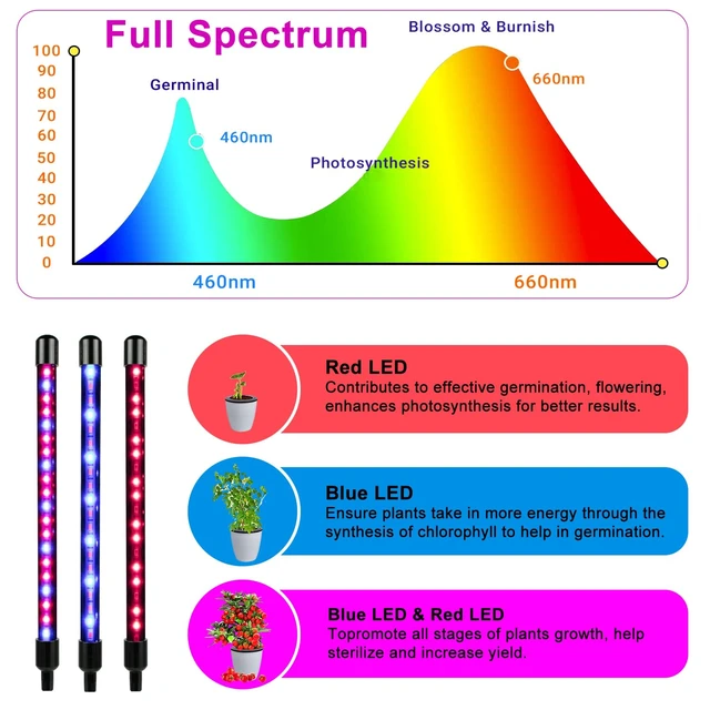 Alt view image 3 of 7 - Grow Lights for Indoor Plants, Full Spectrum Dual-Head Clip Plant Lights