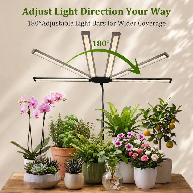 Alt view image 2 of 7 - Grow Lights for Indoor Plants with 3 Lighting Modes, 4/8/12/18H Timer