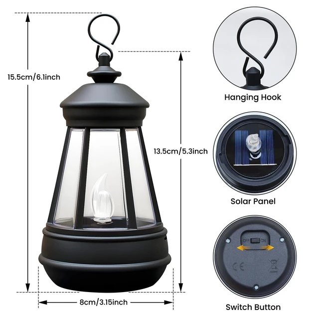 Alt view image 3 of 6 - 2 Pack Mini Solar Lantern Lights Replacement Parts for Outdoor Statue
