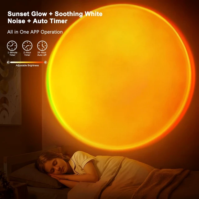 Alt view image 4 of 7 - Sunset Lamp, Sun Light Projector for Aesthetic Room Decor,RGB Color Changing Night Light Mood Lighting for Bedroom,Gifts for Girl Kid Adults, 360°Rotation LED Light for Party TikTok Live Photography