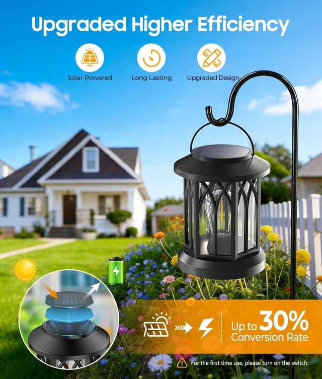 Alt view image 2 of 7 - Solar Lanterns Outdoor Waterproof 4 Pack, Upgraded Solar Lantern Outdoor
