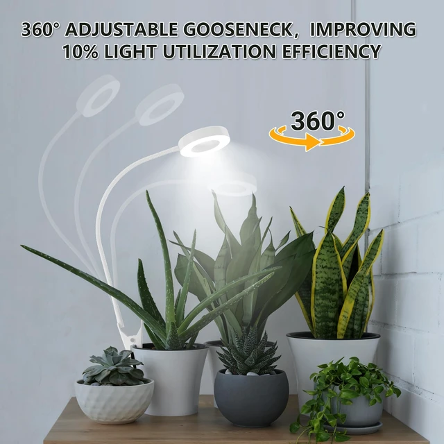 Alt view image 4 of 7 - Grow Lights for Indoor Plants, Clip-On Plant Light, White 1 Pack
