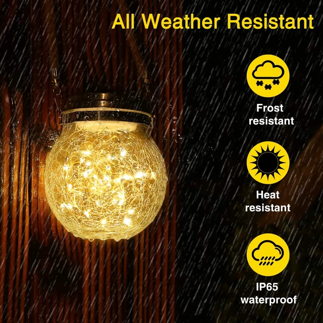 Alt view image 6 of 7 - ROSHWEY Solar Lantern, 2 Pack Outdoor Lanterns with 30 LED Waterproof Garden Decor Patio Solar Lights Outdoor Decorative Backyard Outdoor Hanging, Warm Light