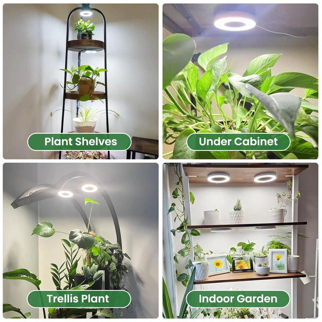 Alt view image 2 of 7 - Kullsinss 3.5" Grow Lights for Indoor Plants, 24W Full Spectrum Plant Light