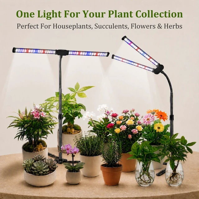 Alt view image 6 of 7 - Grow Lights for Indoor Plants with 3 Lighting Modes, 4/8/12/18H Timer