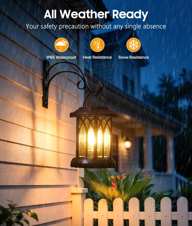 Alt view image 5 of 7 - Solar Lanterns Outdoor Waterproof 4 Pack, Upgraded Solar Lantern Outdoor