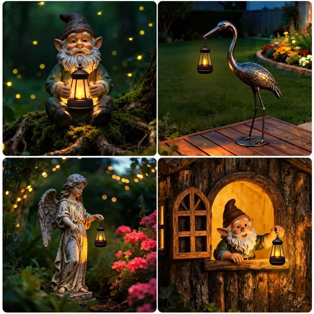 Alt view image 6 of 6 - 2 Pack Mini Solar Lantern Lights Replacement Parts for Outdoor Statue