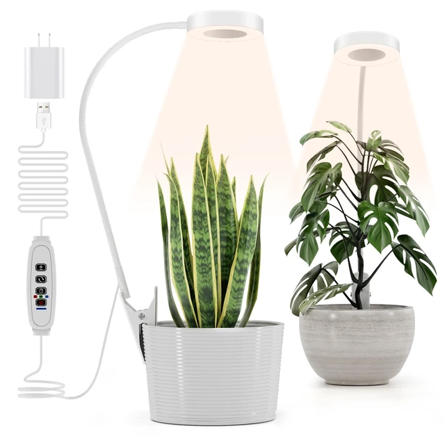 Alt view image 7 of 7 - Grow Lights for Indoor Plants, Clip-On Plant Light, White 1 Pack