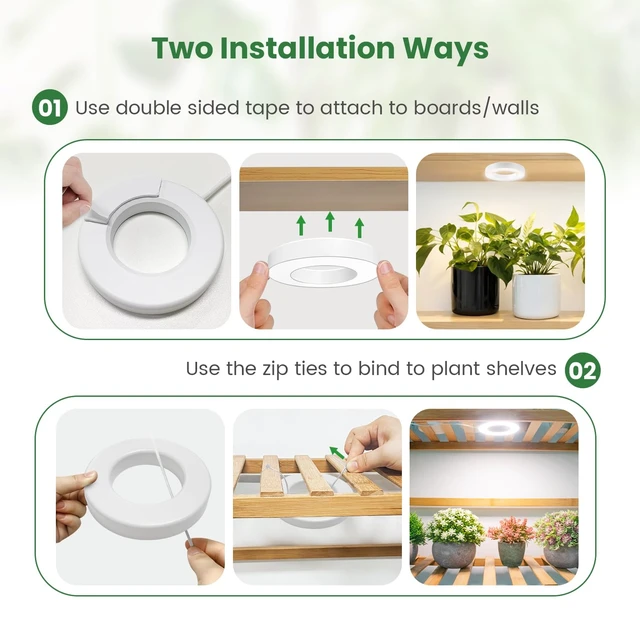 Alt view image 7 of 7 - Kullsinss 3.5" Grow Lights for Indoor Plants, 24W Full Spectrum Plant Light