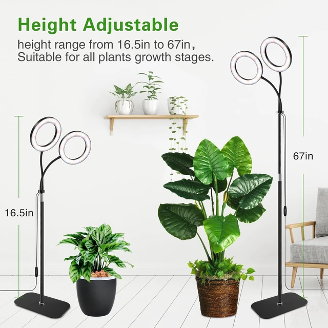 Alt view image 3 of 7 - 68" Full Spectrum Floor Grow Light with Stand for Tall&Large Indoor Plants