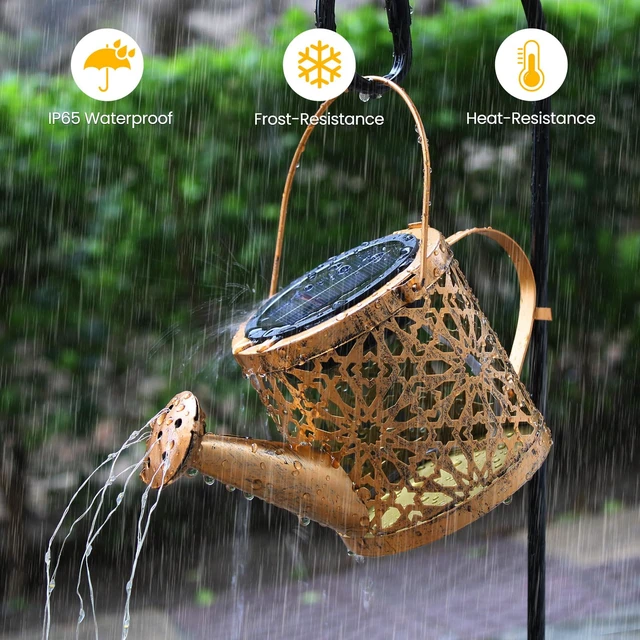 Alt view image 3 of 7 - 1 Pack Solar Watering Can Lantern, Hanging Light Outdoor Waterproof, Hanging Lantern Decorative, Garden Decoration Gift for Women Mom