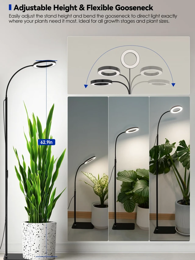 Alt view image 4 of 7 - Grow Lights for Indoor Plants,LED Plant Light with Stand for Indoor Growing