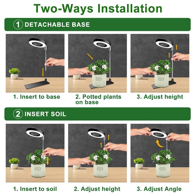 Alt view image 4 of 7 - Aokrean Grow Lights for Indoor Plants, Full Spectrum Plant Light with Base