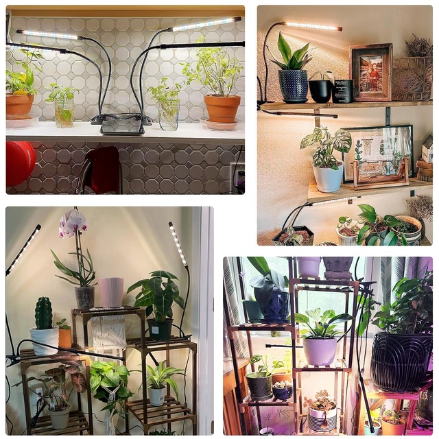 Alt view image 7 of 7 - Grow Lights for Indoor Plants, Full Spectrum 2 Head Clip Plant Lights