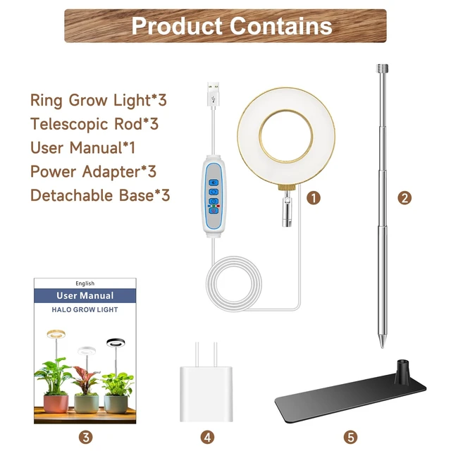 Alt view image 6 of 7 - Aokrean Grow Light, Full Spectrum Plant Lights for Indoor Growing with Base