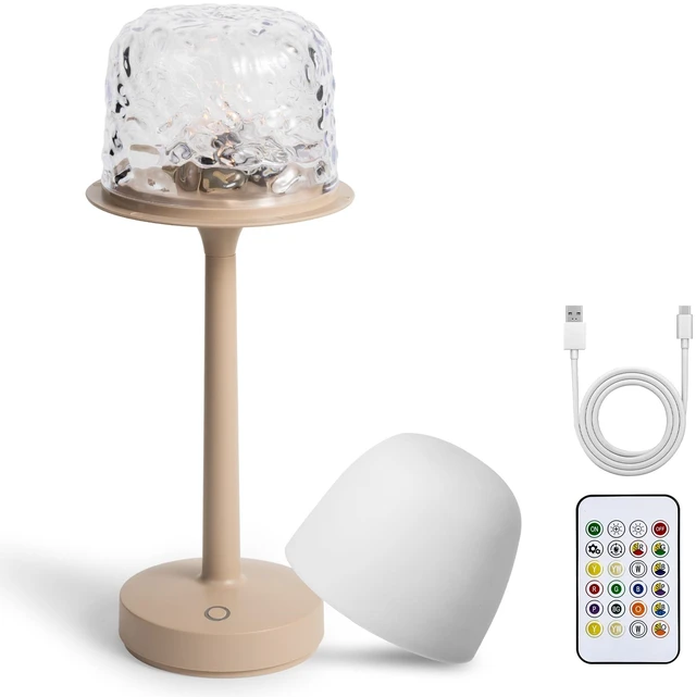 Main image of Lamp, Dimmable Night Light with 16 Color Modes, Rechargeable Cordless LED Lamp for Bedroom Living Room Kids Room, Portable Mood Light with Memory Function (White)