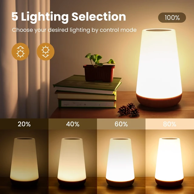 Alt view image 3 of 7 - THAUSDAS Telecontrol Night Light Touch Lamp: 13 Colors, 5 Brightness, Brown